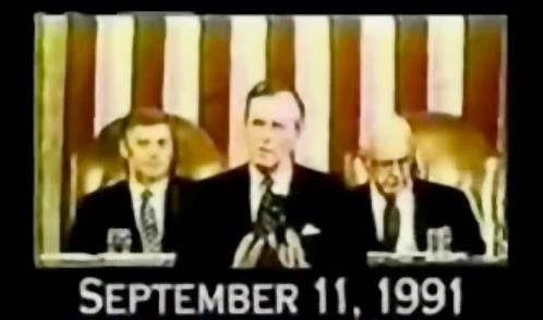 11 de septiembre de 1991, George Bush padre nos promete un Nuevo Orden Mundial...s o s...que fuera un 11 de septiembre no es casualidad, ya que esta tambin es una fecha de tinte satanista. En la kabala el 11 representa a Shaytan el demonio, que para ellos est por sobre Dios que es representado por el nmero 10. As es que en trminos cabalsticos, si un mago negro quiere "superar" a Dios, debe llegar al 11 sin pasar por el nmero 10, y as tenemos que un 9+1+1, da 11 (sin mencionar el 10), y la fecha 9/11 por tanto, no es una casualidad, como tampoco el derribamiento de las torres gemelas, ni nuestro 11 de septiembre de 1973 en Chile que di origen al sistema de opresin neoliberal, que no es otra cosa que el grillete favorito del sionismo para aprisionar por dinero y deuda ahora a naciones completas.
