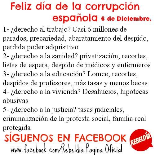 La constitucin es una gran mentira al servicio de los mercados Derecho a la vivienda Pues toma desahucio, derecho a la justicia Pues toma tasa judicial y a la infanta la siguen 